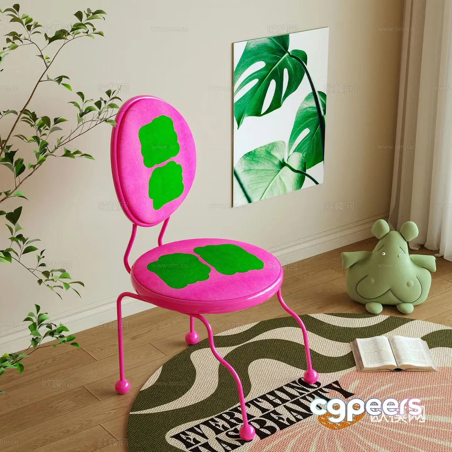 Single chair Memphis dopamine 3D model