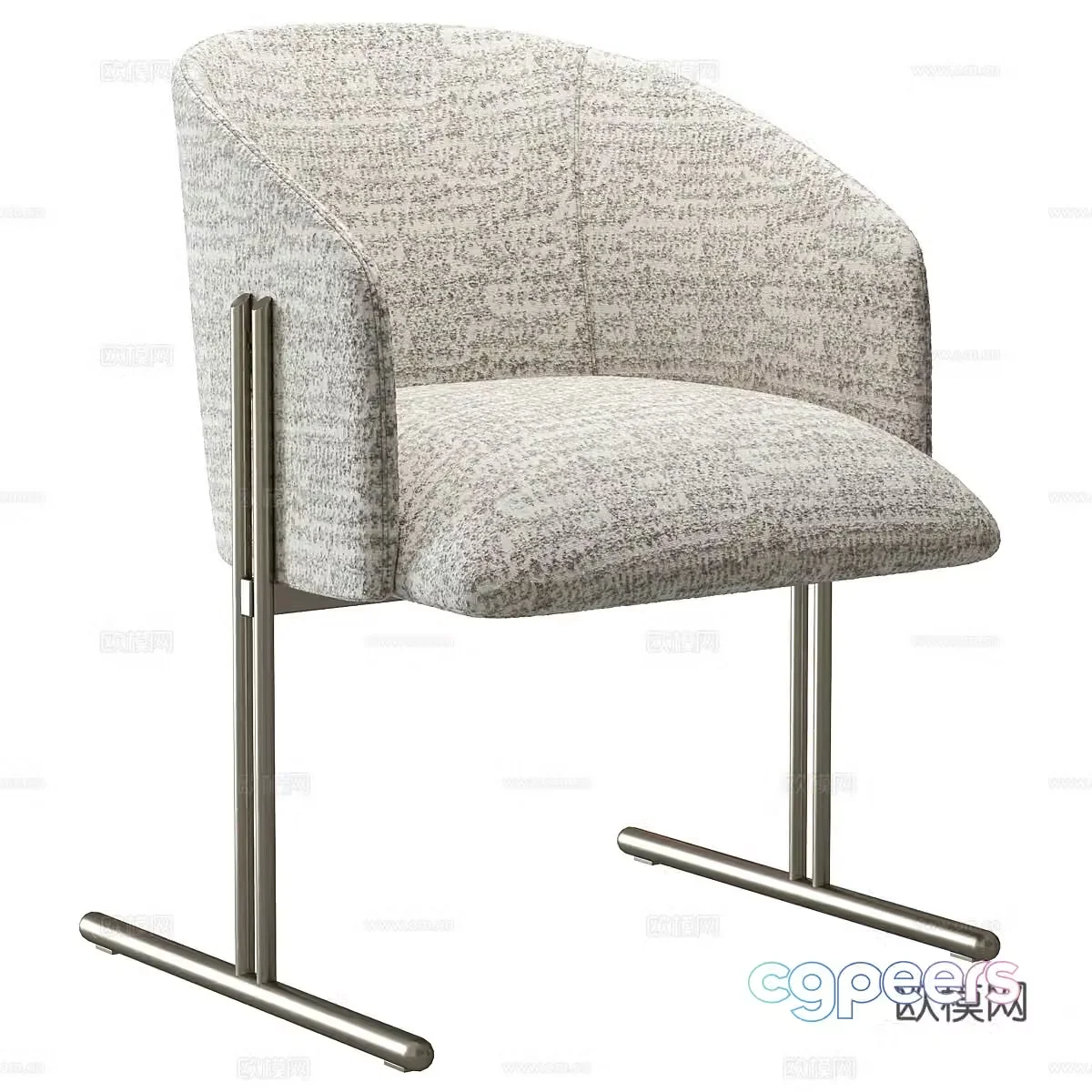 Modern Italian minimalist Hastier dining chair 3d model