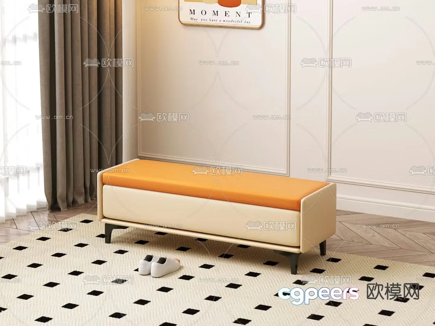 Stool bench shoe changing stool 3d model