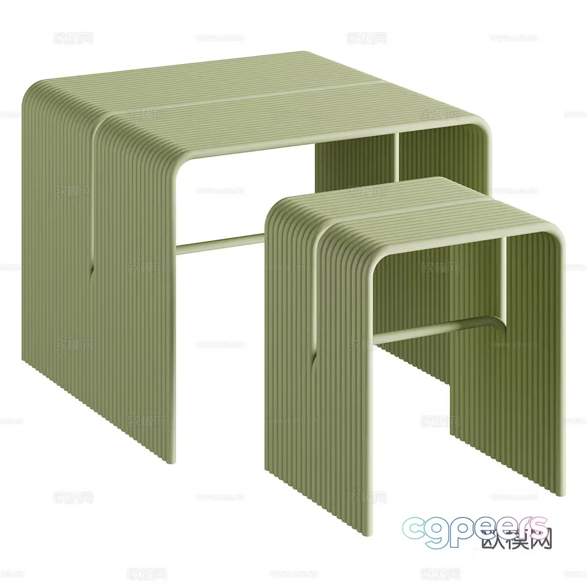 Modern Italian minimalist Tube metal coffee table 3d model