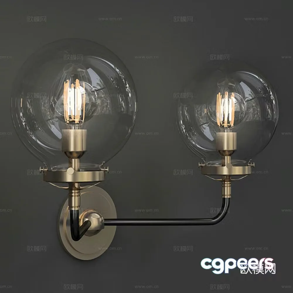 Wall lamp Metal chandelier Decorative wall lamp 3d model