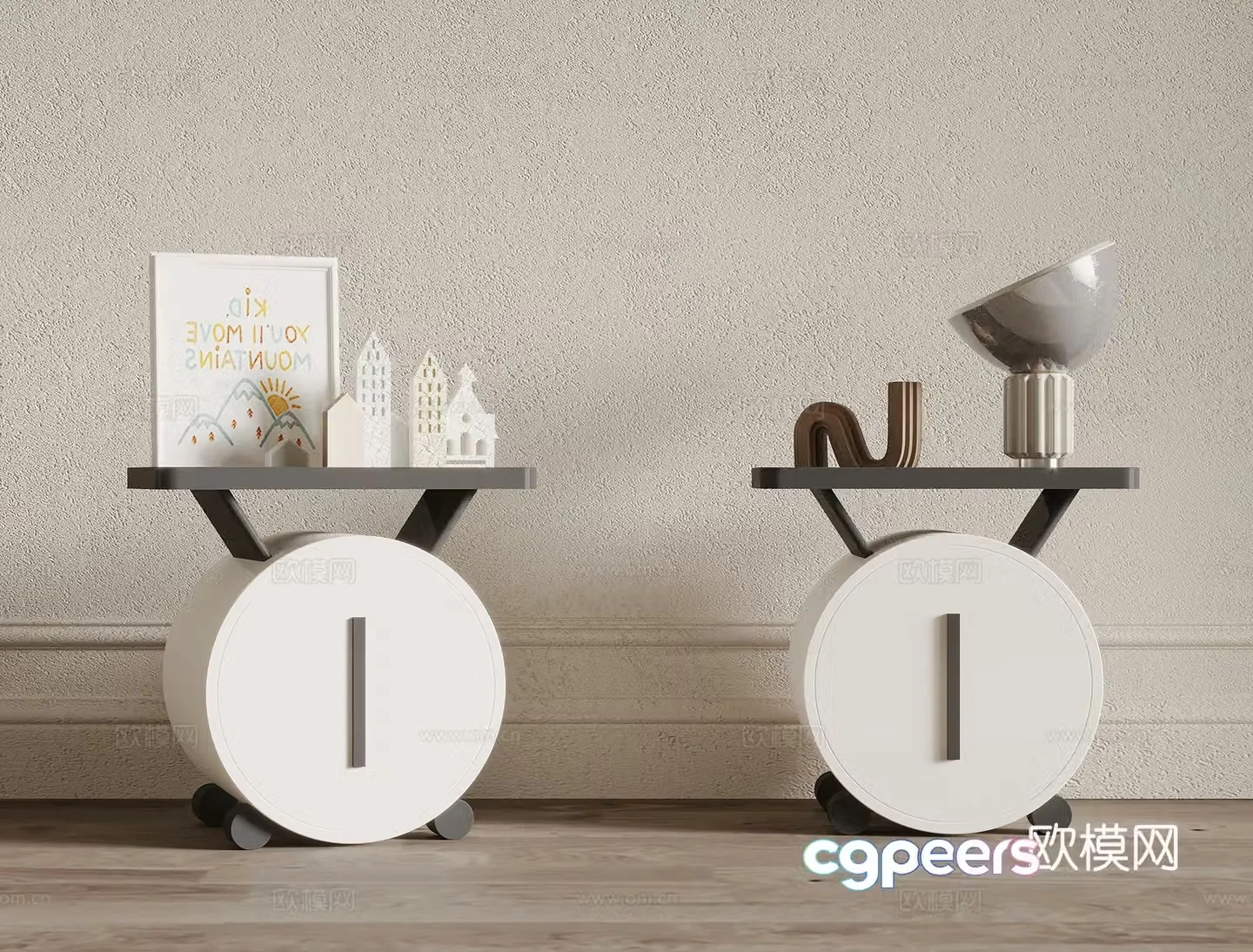Modern bedside table 3d model