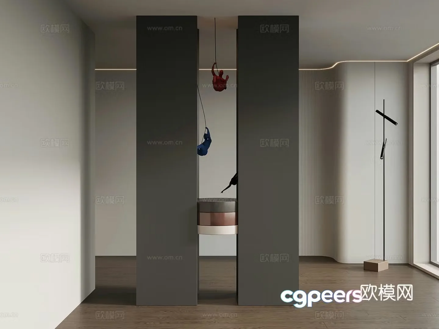 Modern Italian style entrance cabinet decorative cabinet 3d model