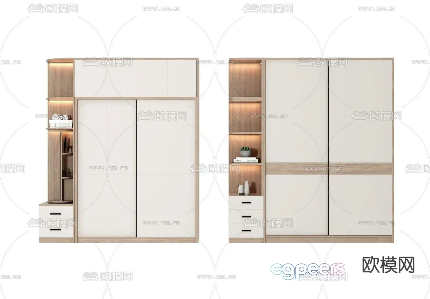 Modern Sliding Wardrobe 3D Model – 6091 – VRAY Render