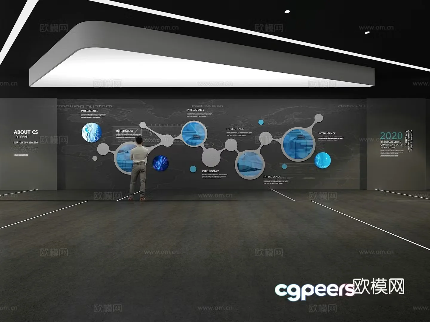 Cultural wall Corporate culture wall Display wall Theme wall Exhibition hall Campus culture Corridor 3D model