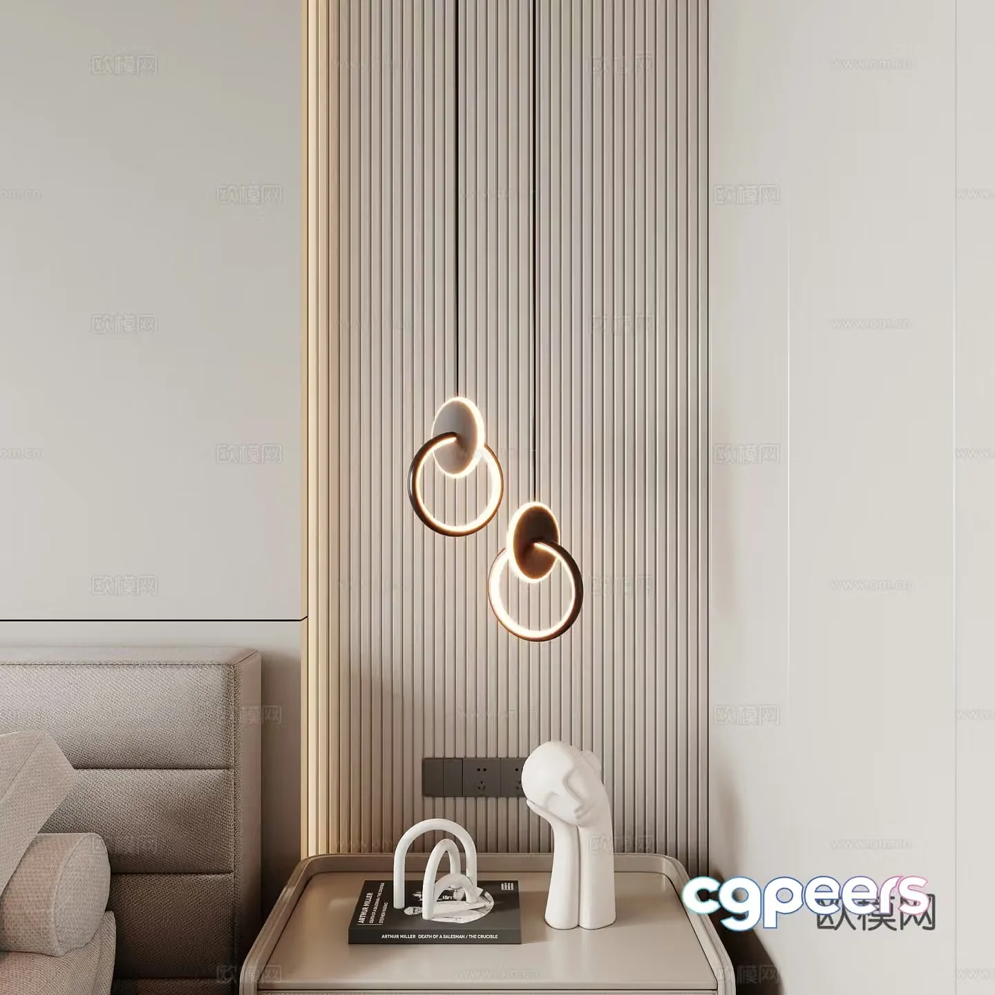 Modern small chandelier 3d model