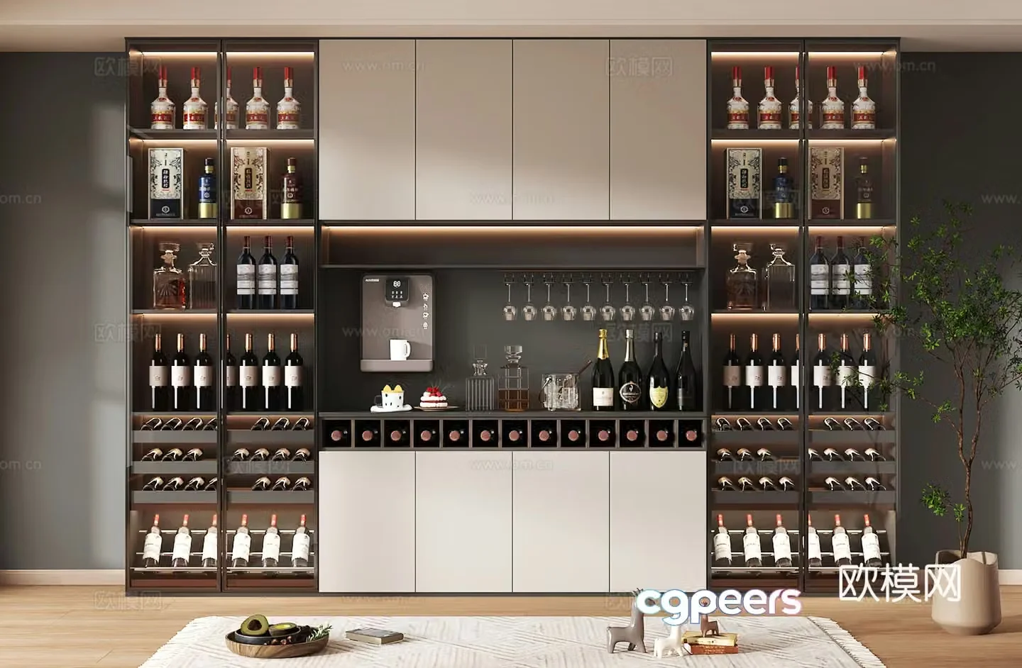Wine cabinet design Wine cabinet red wine cabinet bar wine cabinet partition wine cabinet 3D model