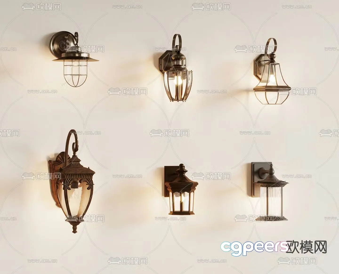 European wall lamp outdoor wall lamp 3d model