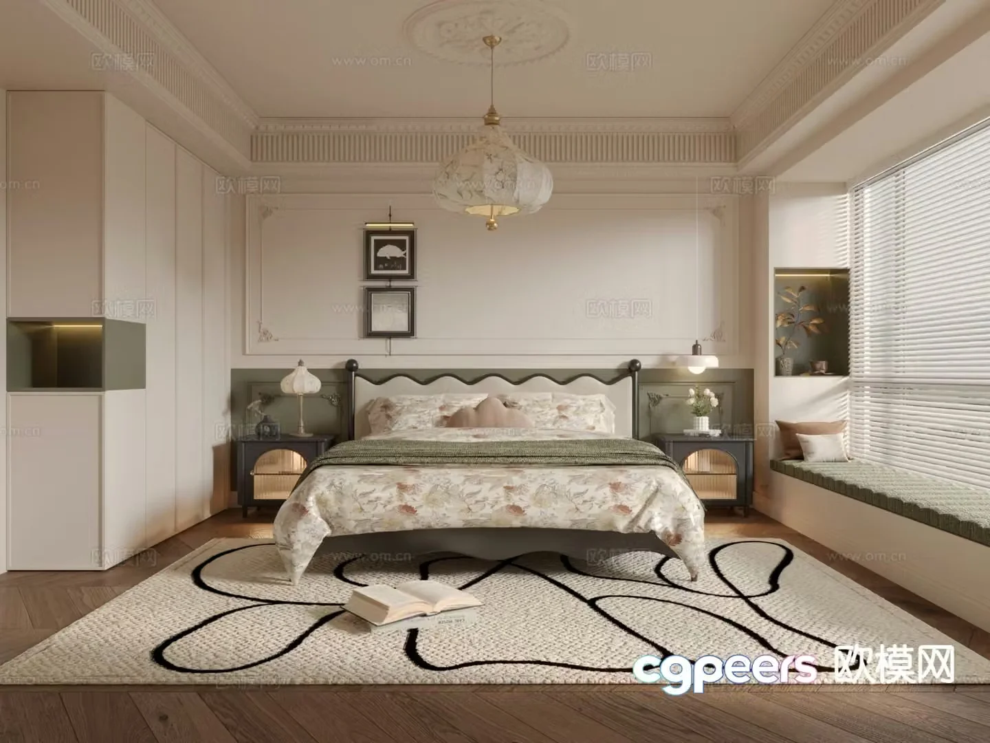 French bedroom master bedroom 3d model