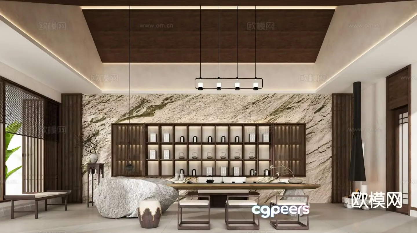 Song style Zen teahouse 3D model