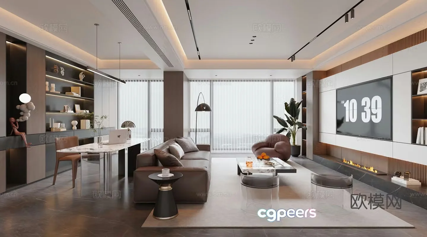 Modern Italian living room 3d model