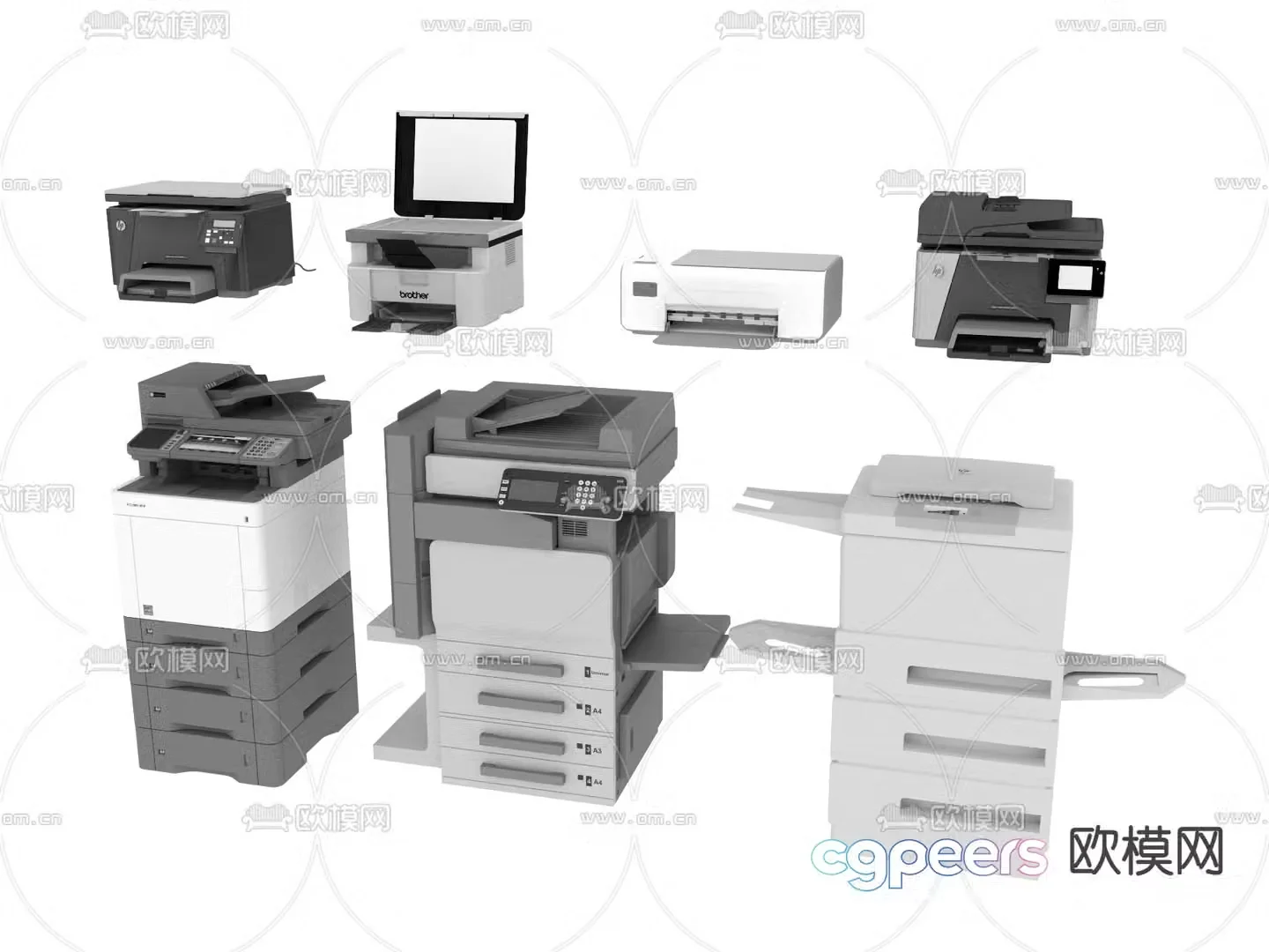 printer scanner copier 3d model