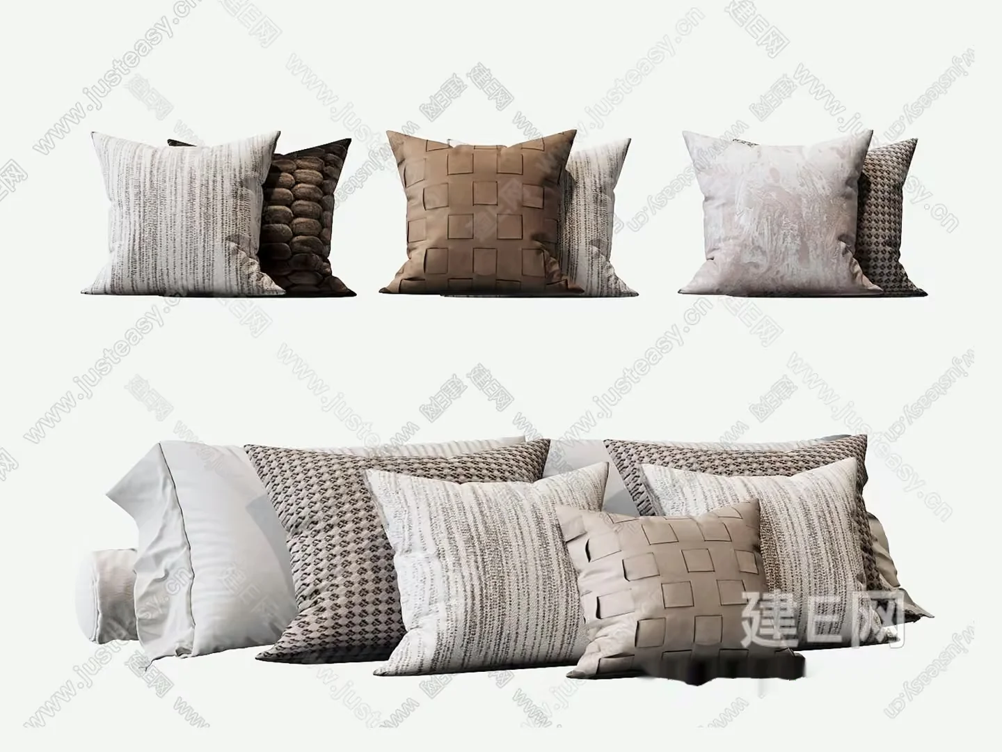 Decorative Throw Pillows 3D Model – 7587 – VRAY Render
