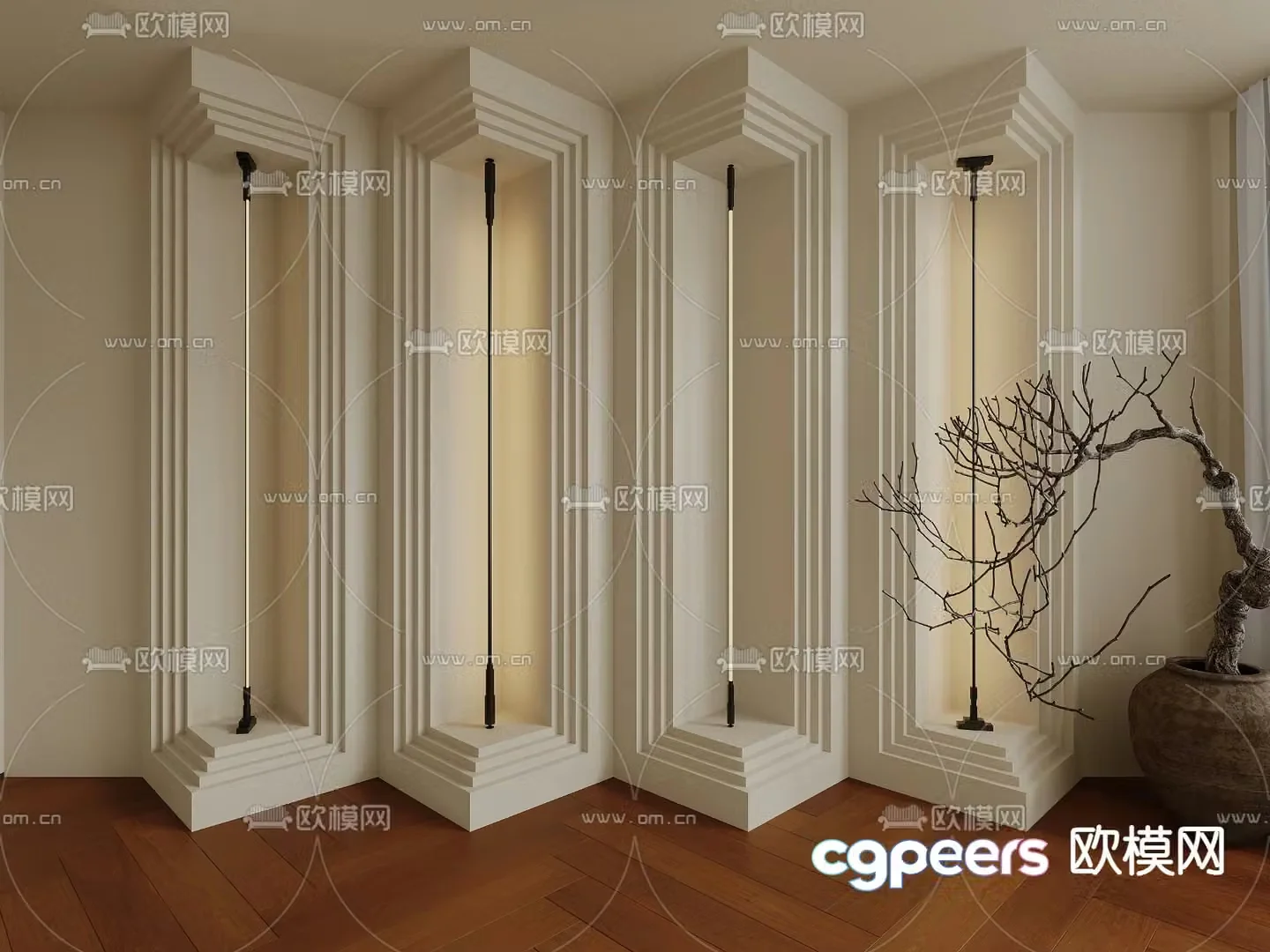 Wall lamp skyline lamp linear lamp steel strip lamp 3d model