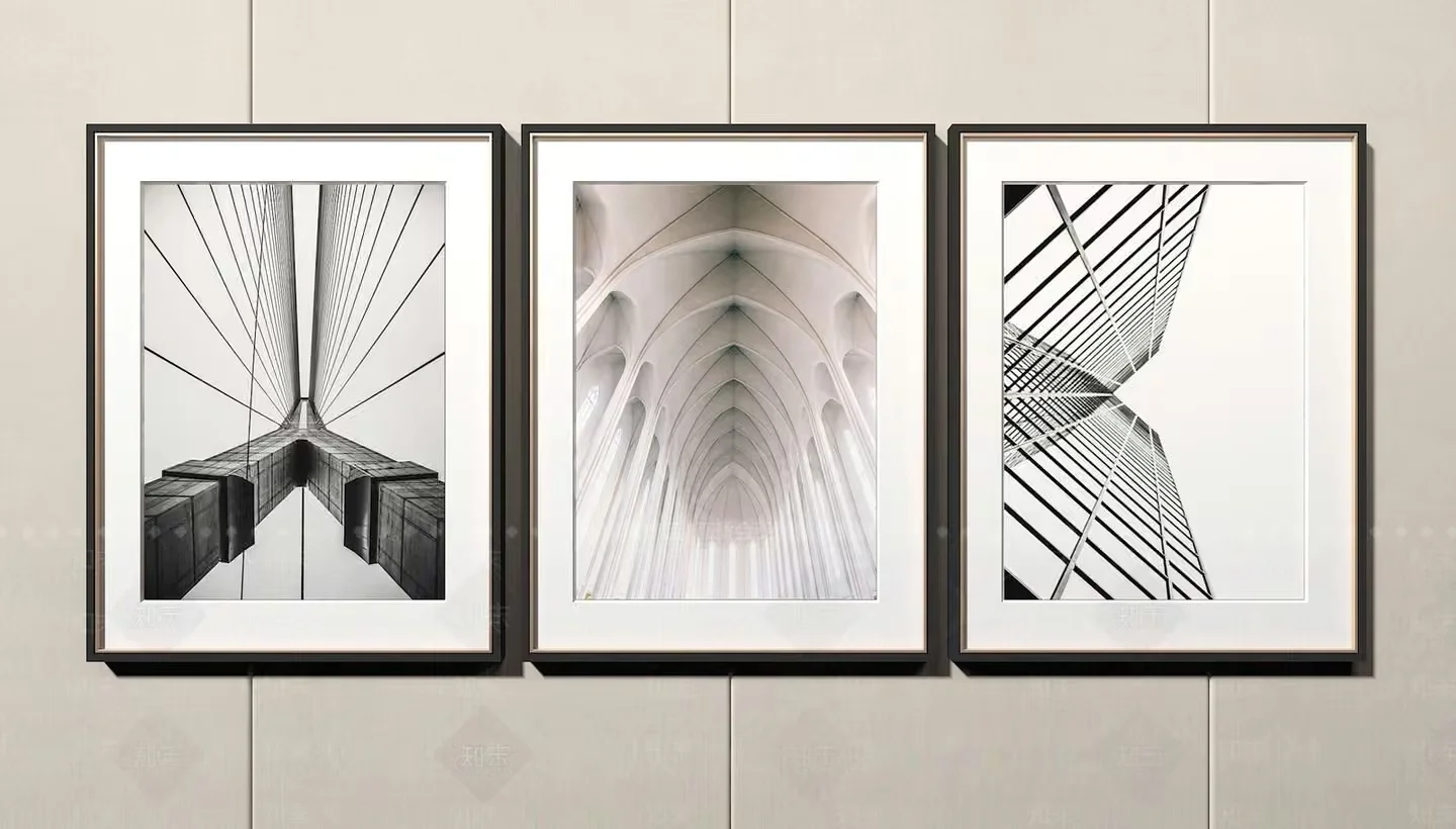 Modern Black And White Artwork 3D Model – 7624 – VRAY Render