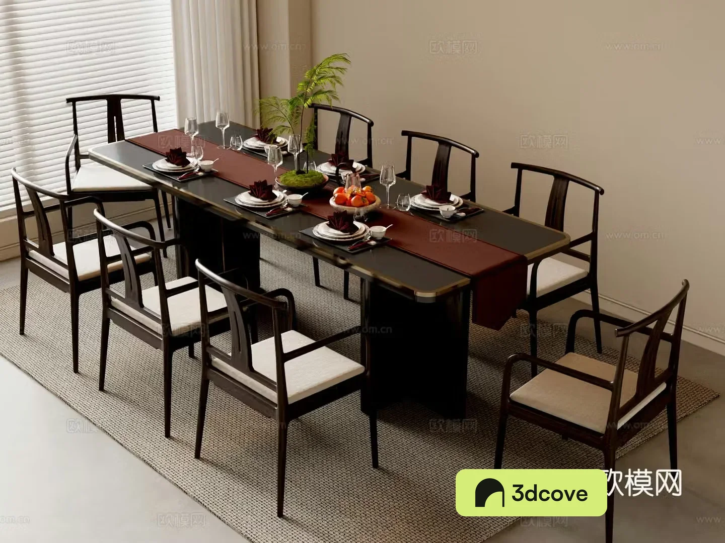 New Chinese dining table and chairs