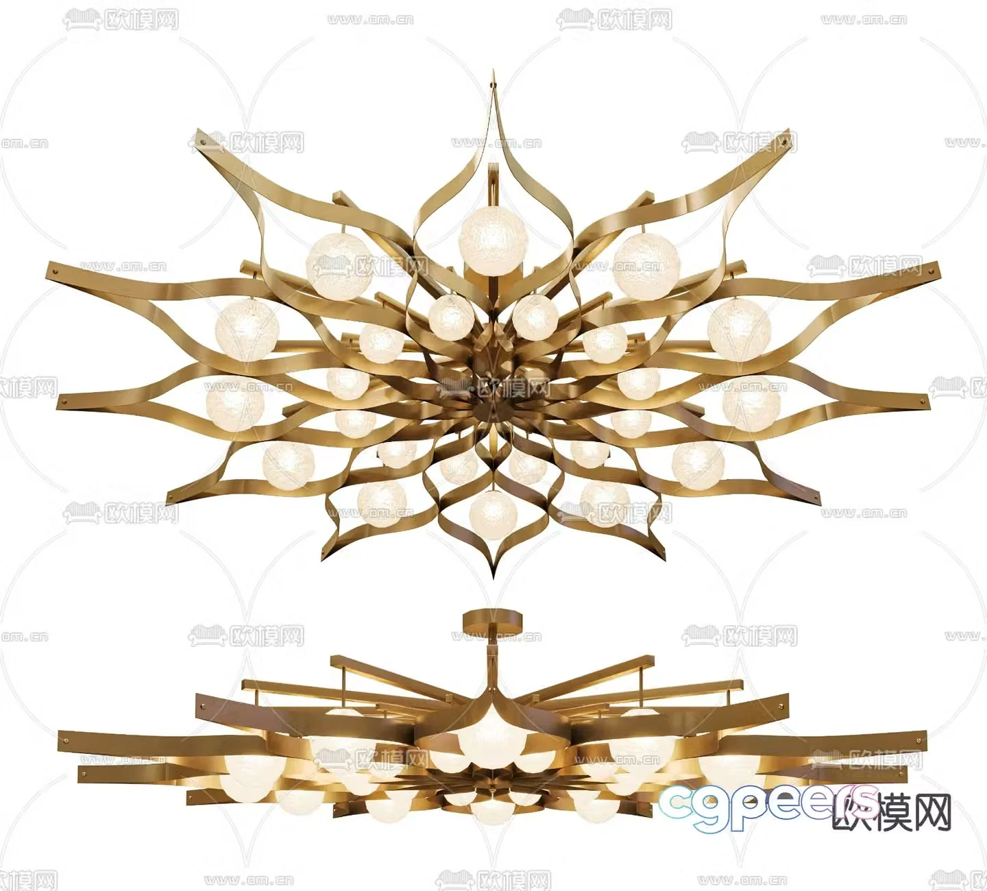 Light luxury chandeliers lobby chandeliers 3D model