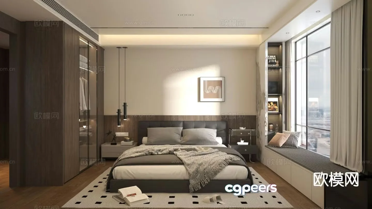 Italian style bedroom master bedroom 3d model