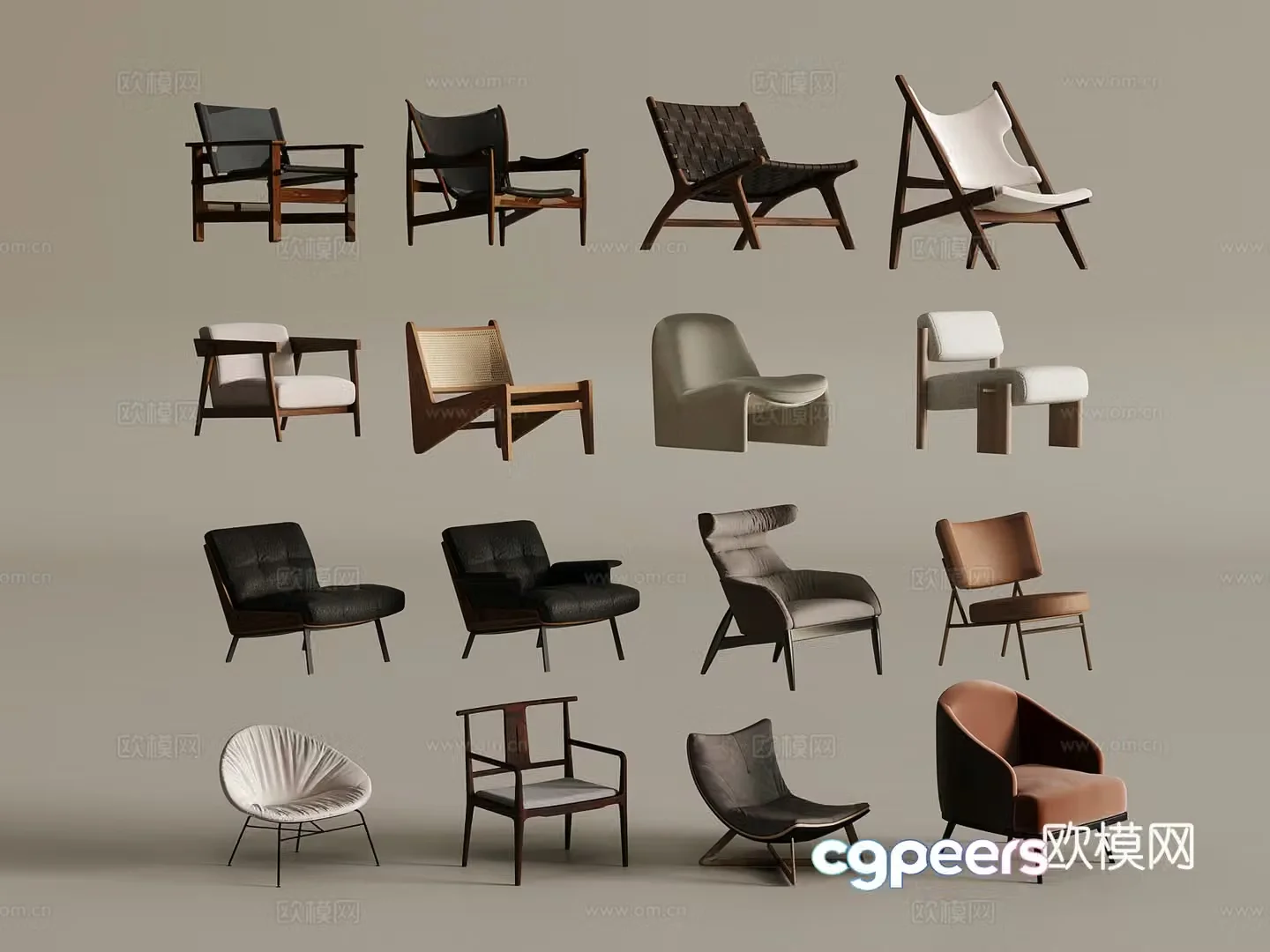 Leisure chair modern leisure chair combination 3d model