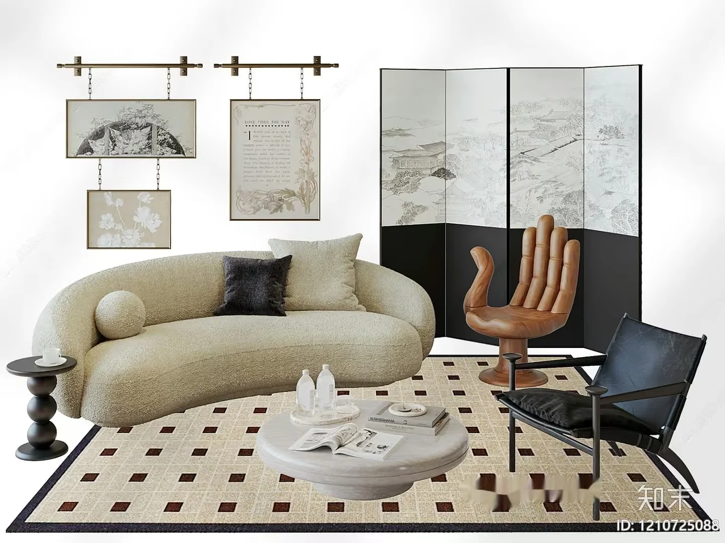 Modern Living Room 3D Model – 1177 – VRAY Render