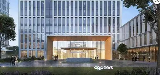 Modern Office Building 3D Model – 15363 – VRAY Render