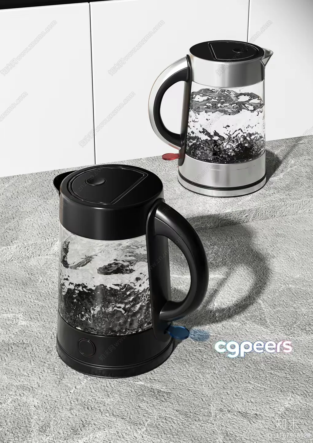 Two Electric Kettles 3D Model – 21384 – VRAY Render
