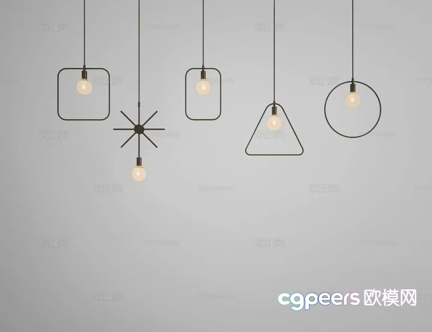 Modern minimalist chandelier 3d model