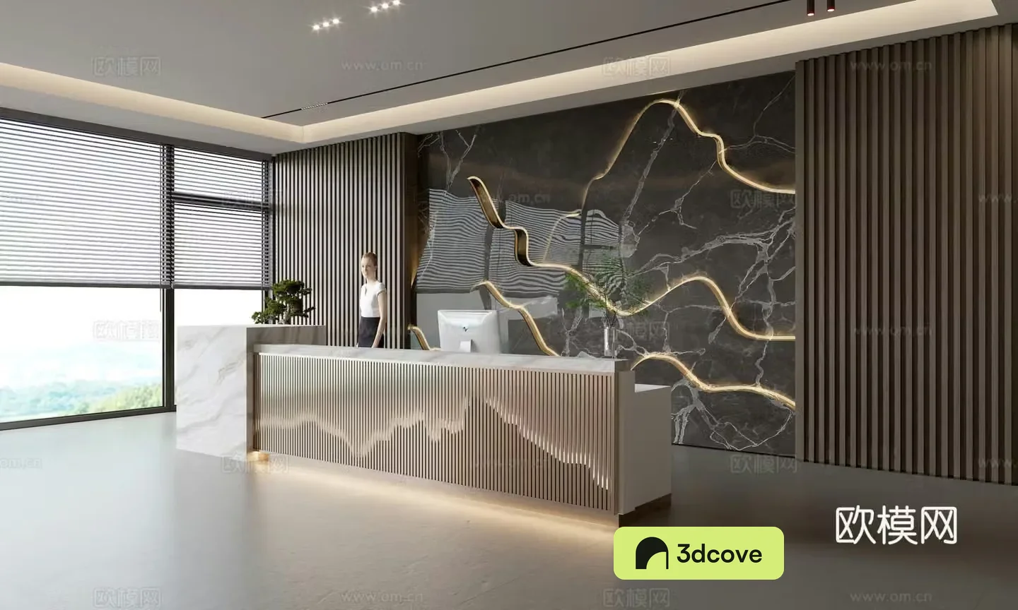 Modern company front desk reception area bar reception desk service desk company front desk background