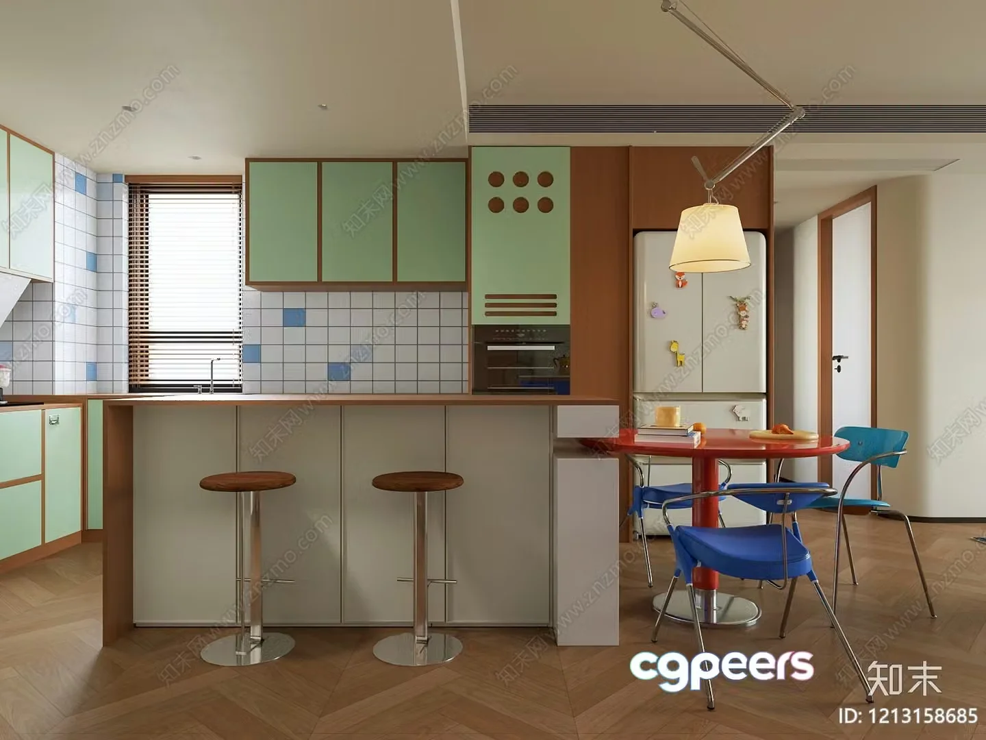 Modern Kitchen Design 3D Model – 6311 – VRAY Render