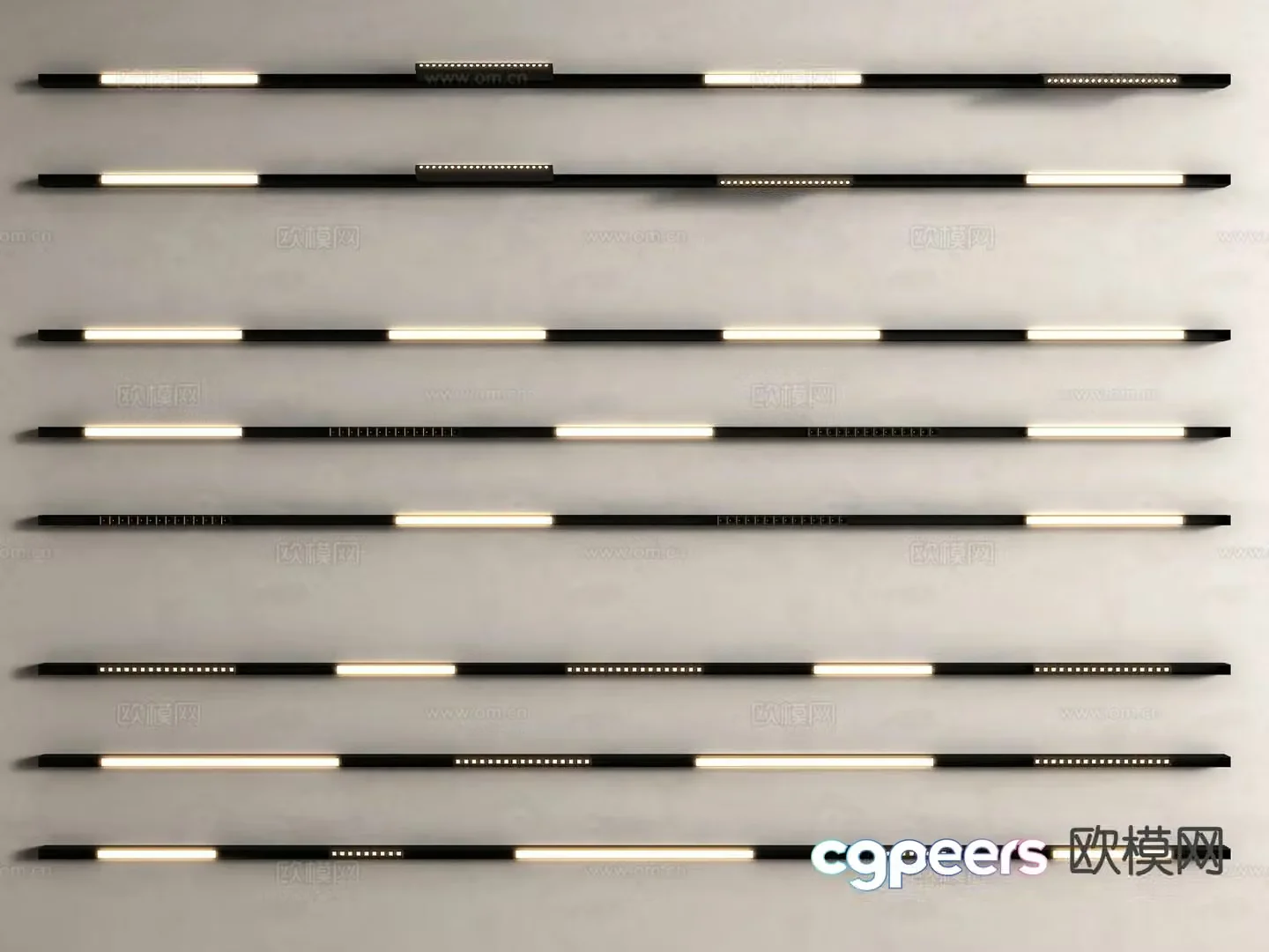 Modern magnetic light track light downlight spotlight linear light 3d model
