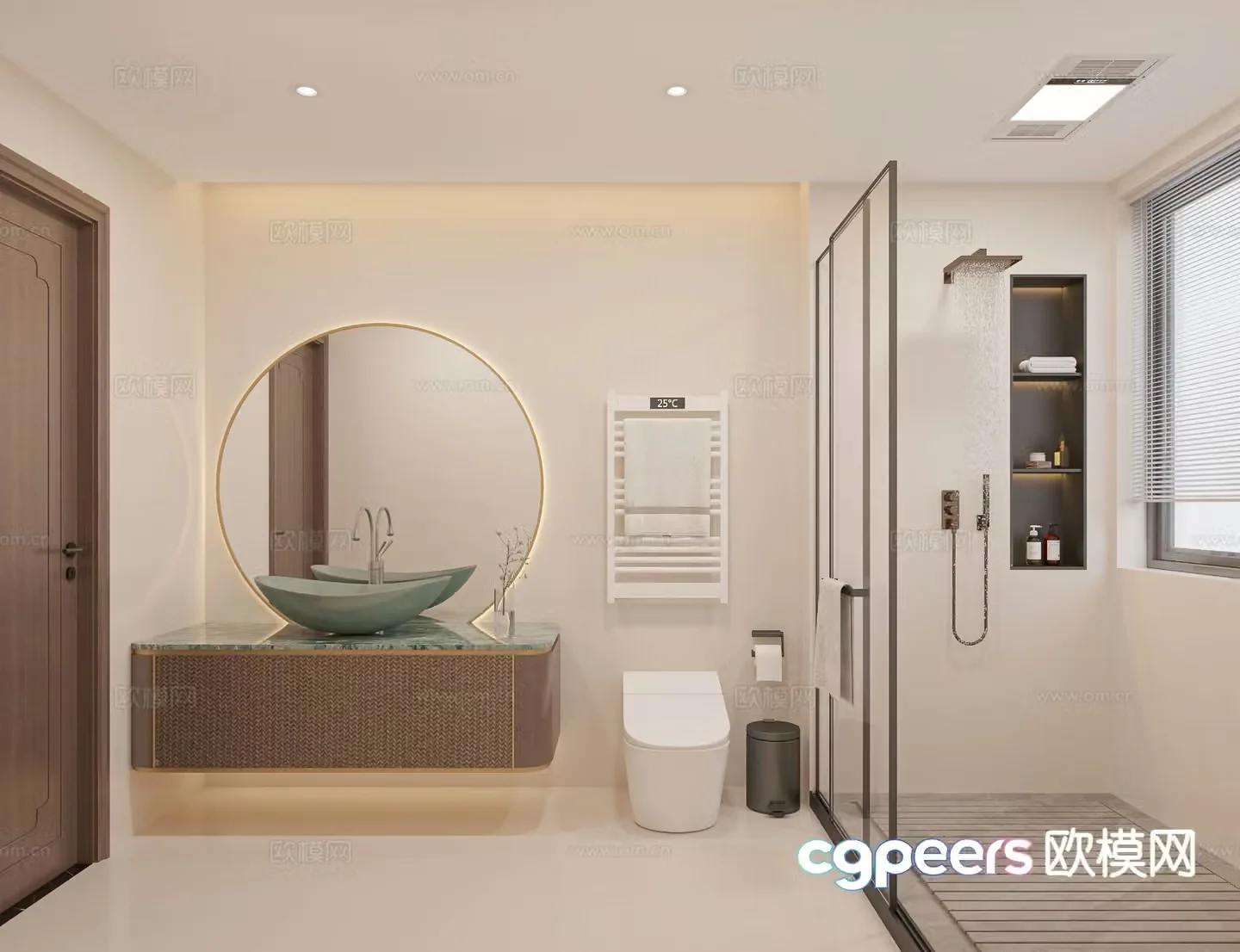 New Chinese style bathroom toilet 3d model