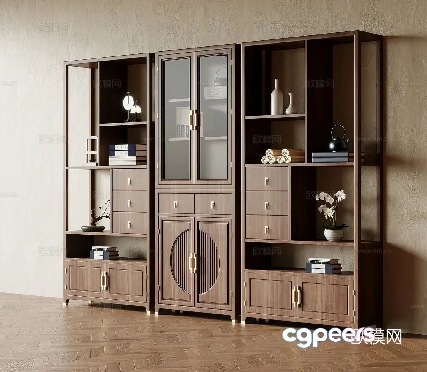 New Chinese style 3D model of Bo Gu shelf