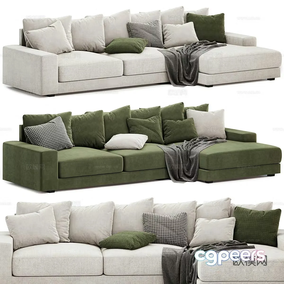 Corner sofa multi-person sofa 3d model
