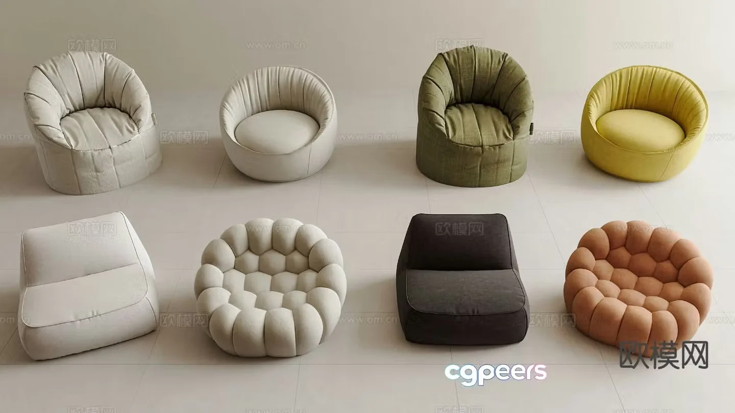 Modern lazy sofa leisure sofa 3d model