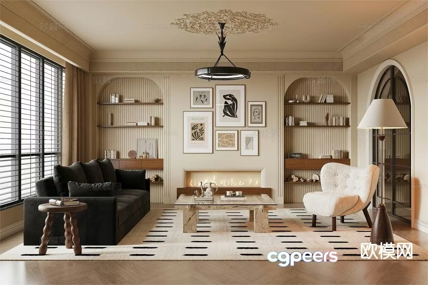 Medieval style living room 3D model