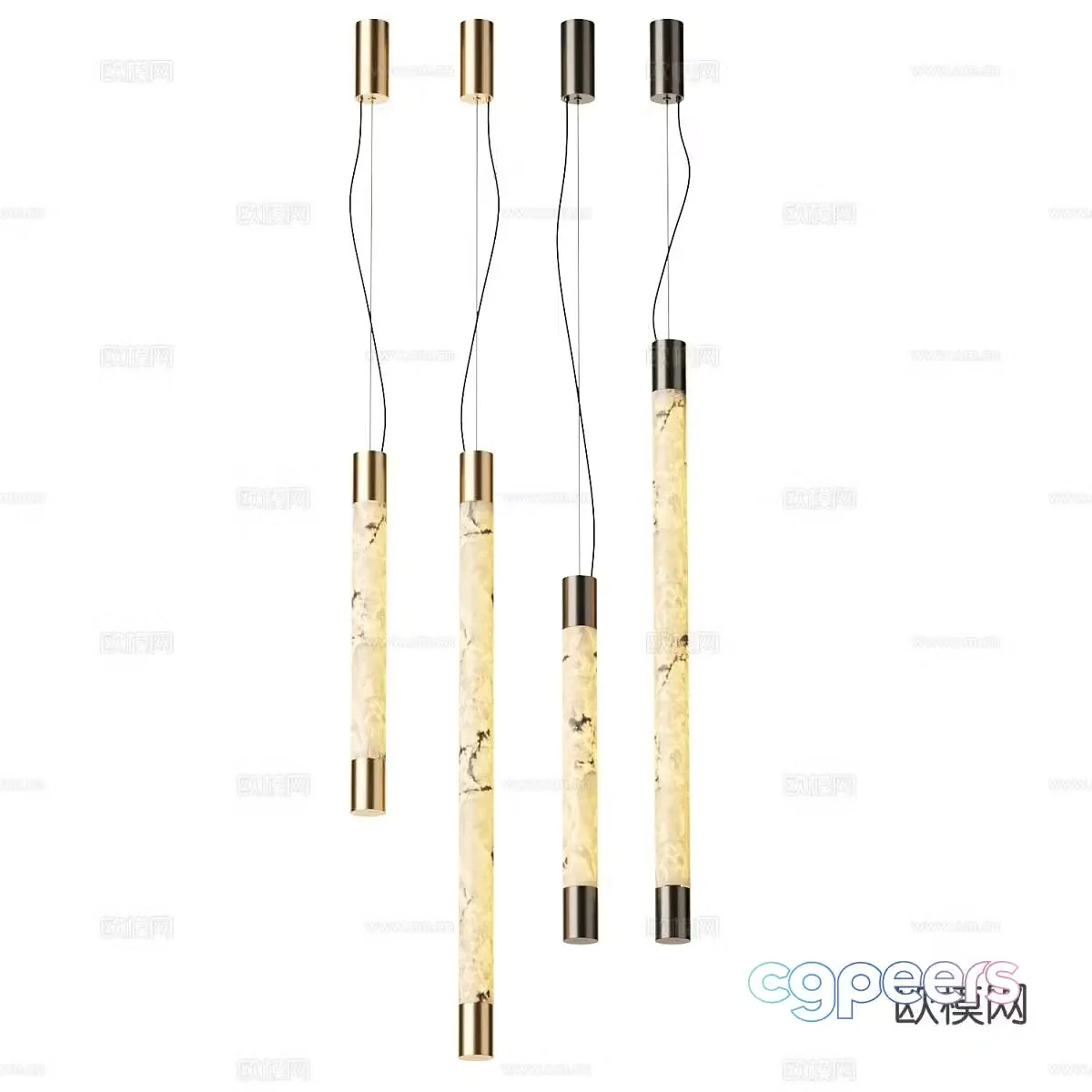 Light luxury small chandelier 3D model
