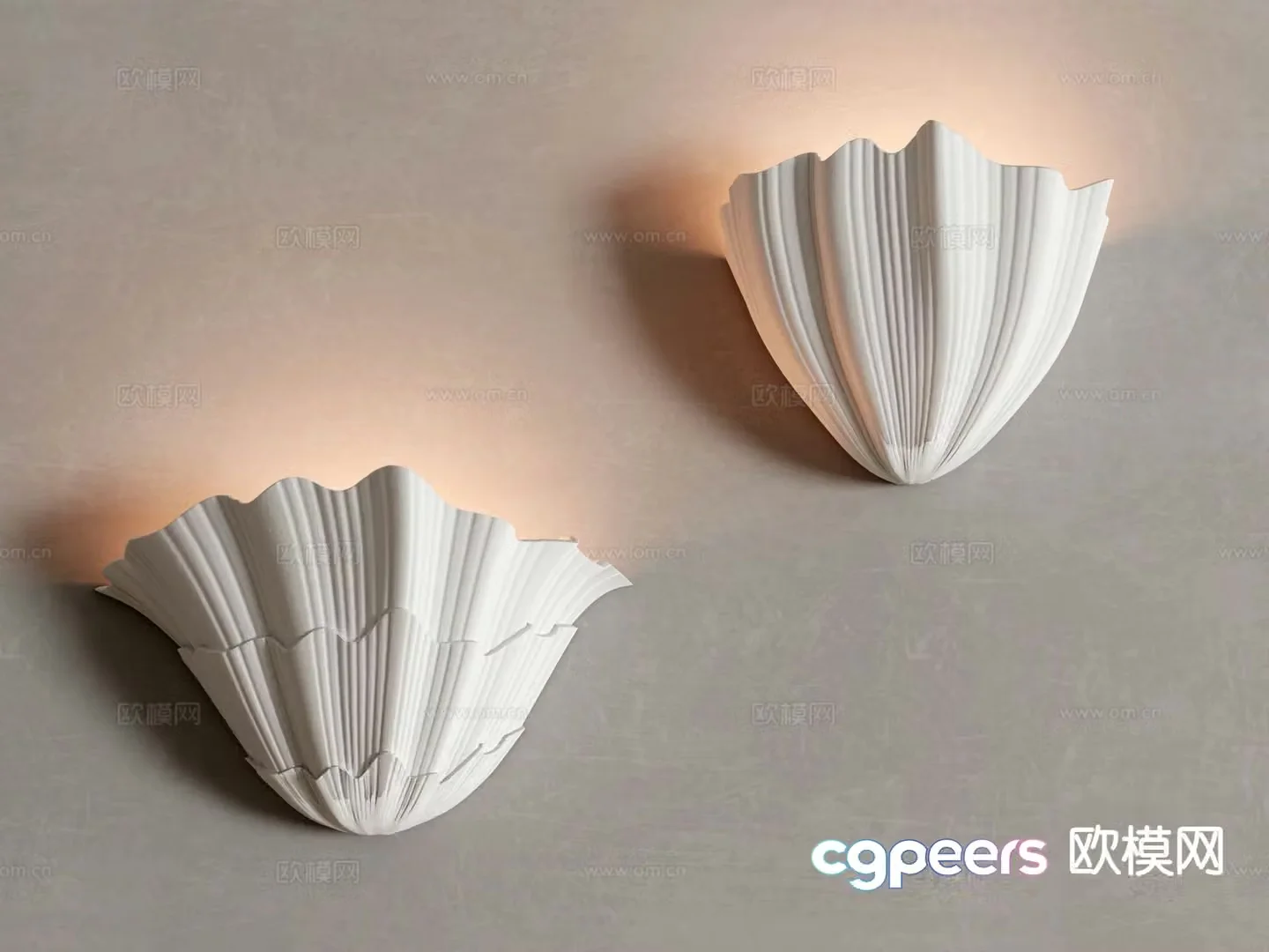 Shell wall lamp plaster lamp 3d model