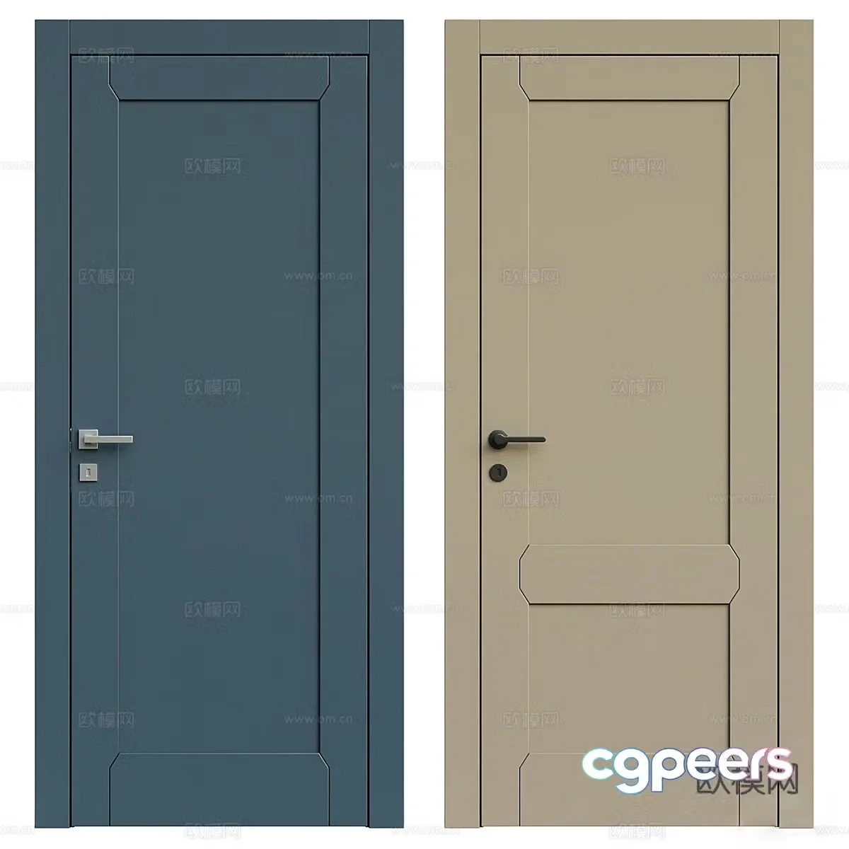 bedroom door swing door 3d model
