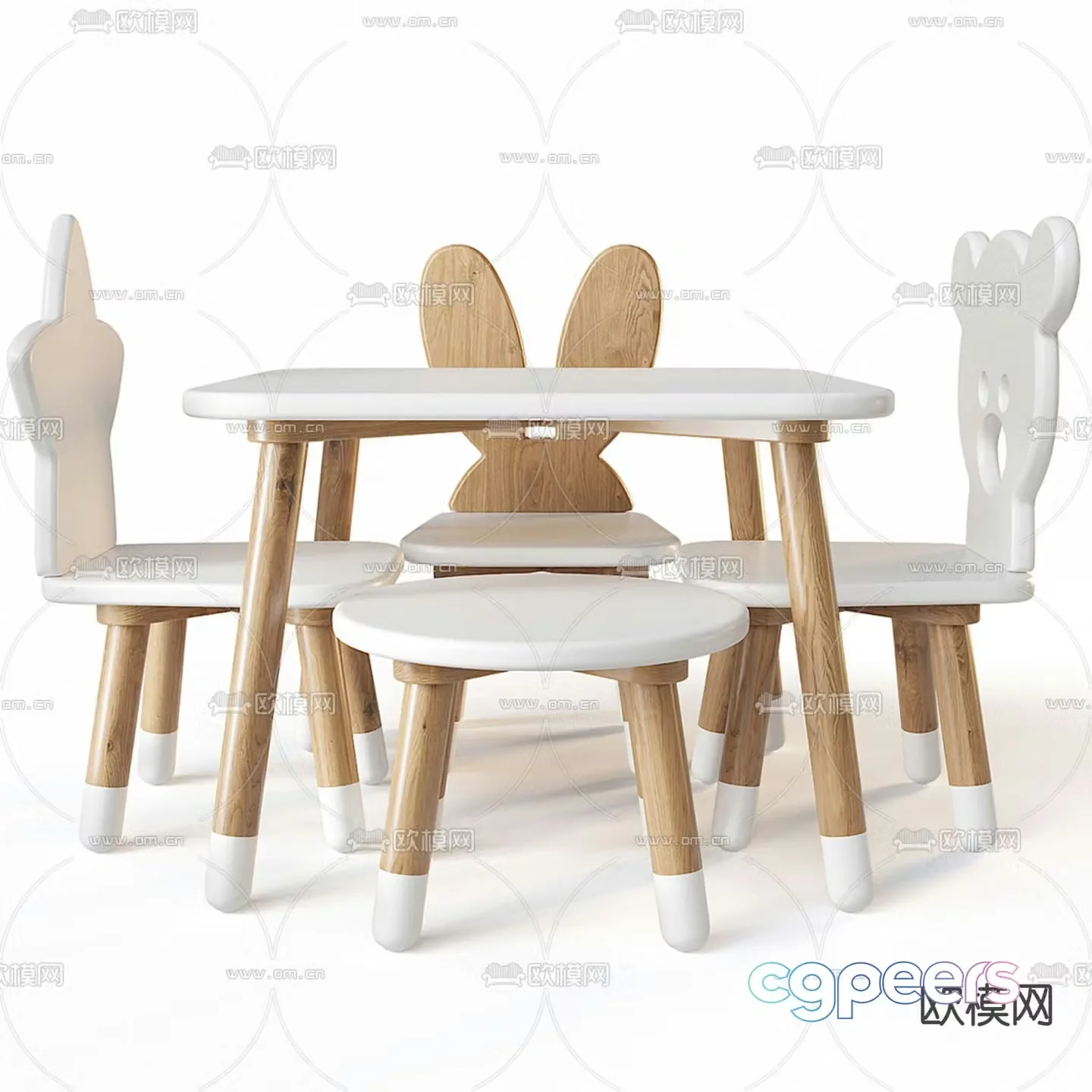 Children’s table and chair 3d model