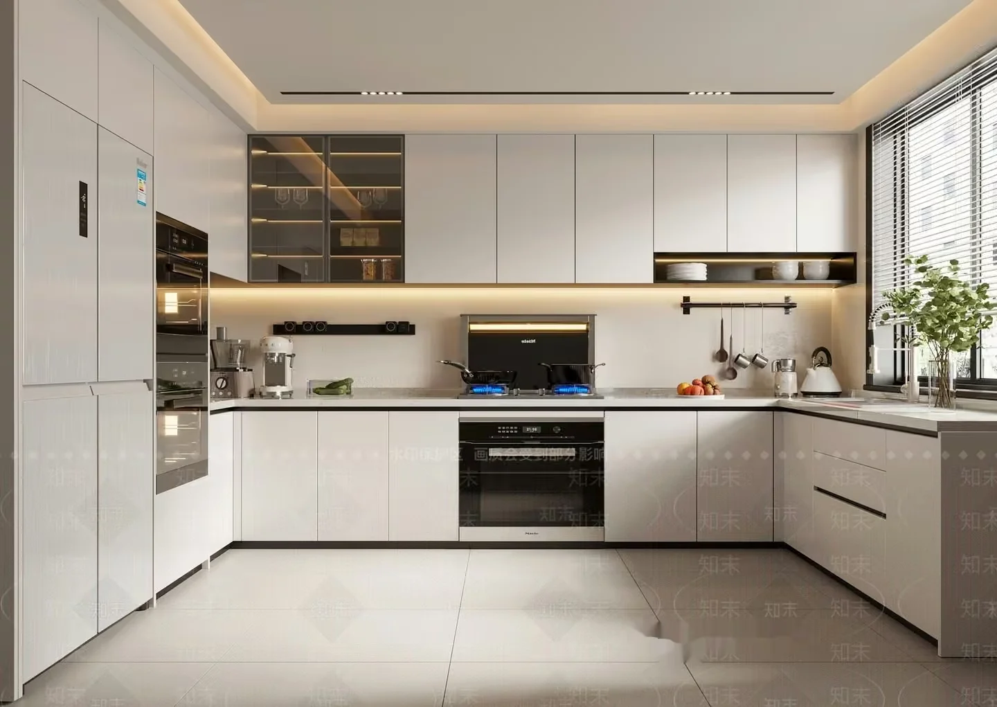 Modern Kitchen Design 3D Model – 9029 – VRAY Render