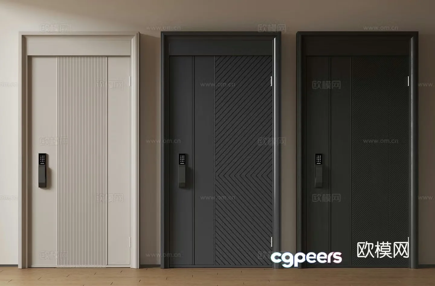 Modern minimalist entrance door medieval security door single opening door mother and child door main door password door 3D model