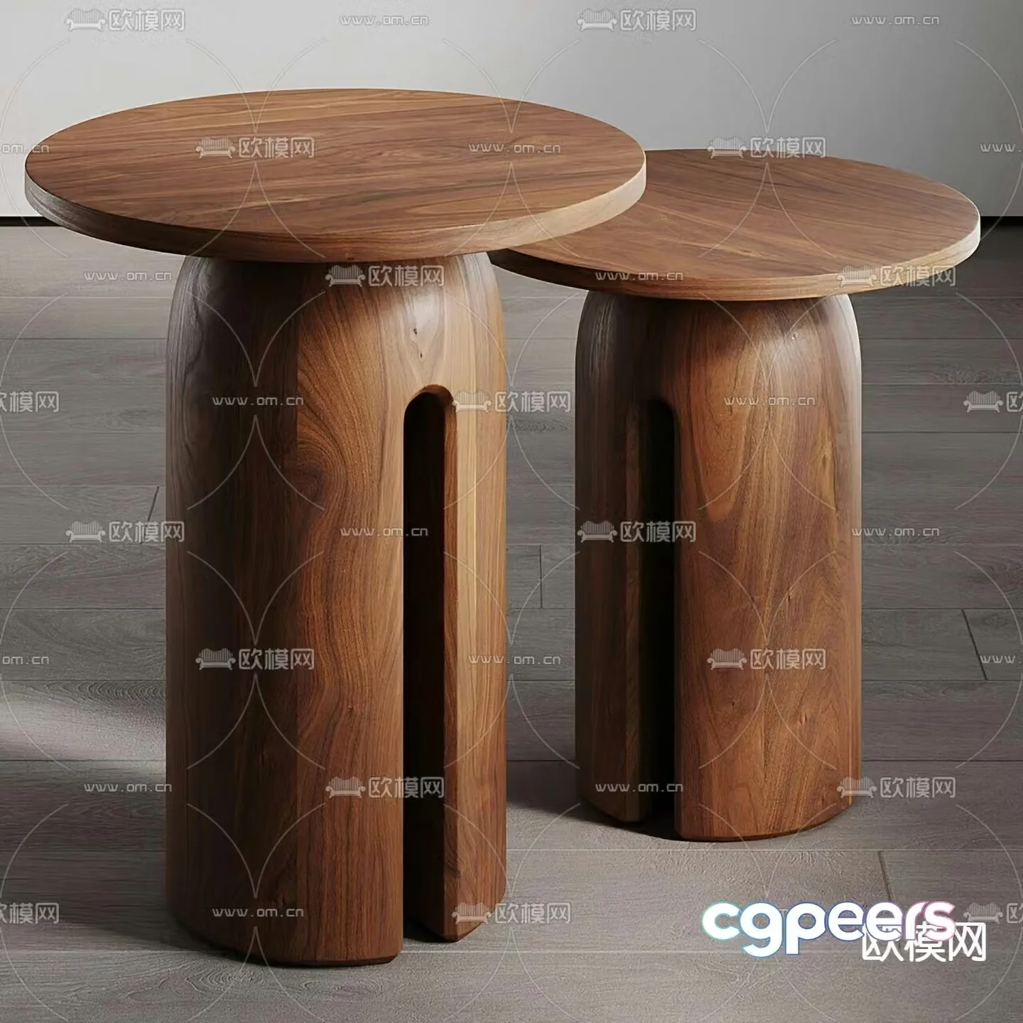 Round table side table angle table 3D model