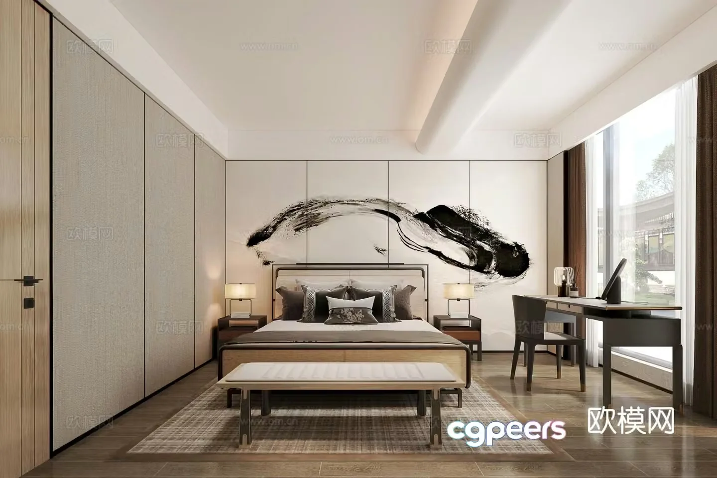 New Chinese style bedroom master bedroom 3d model