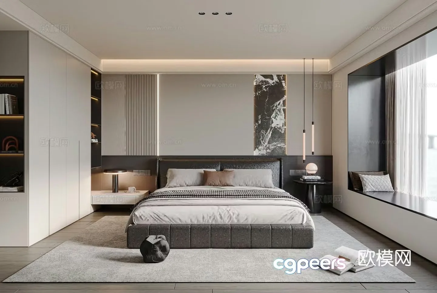 Modern bedroom master bedroom 3d model