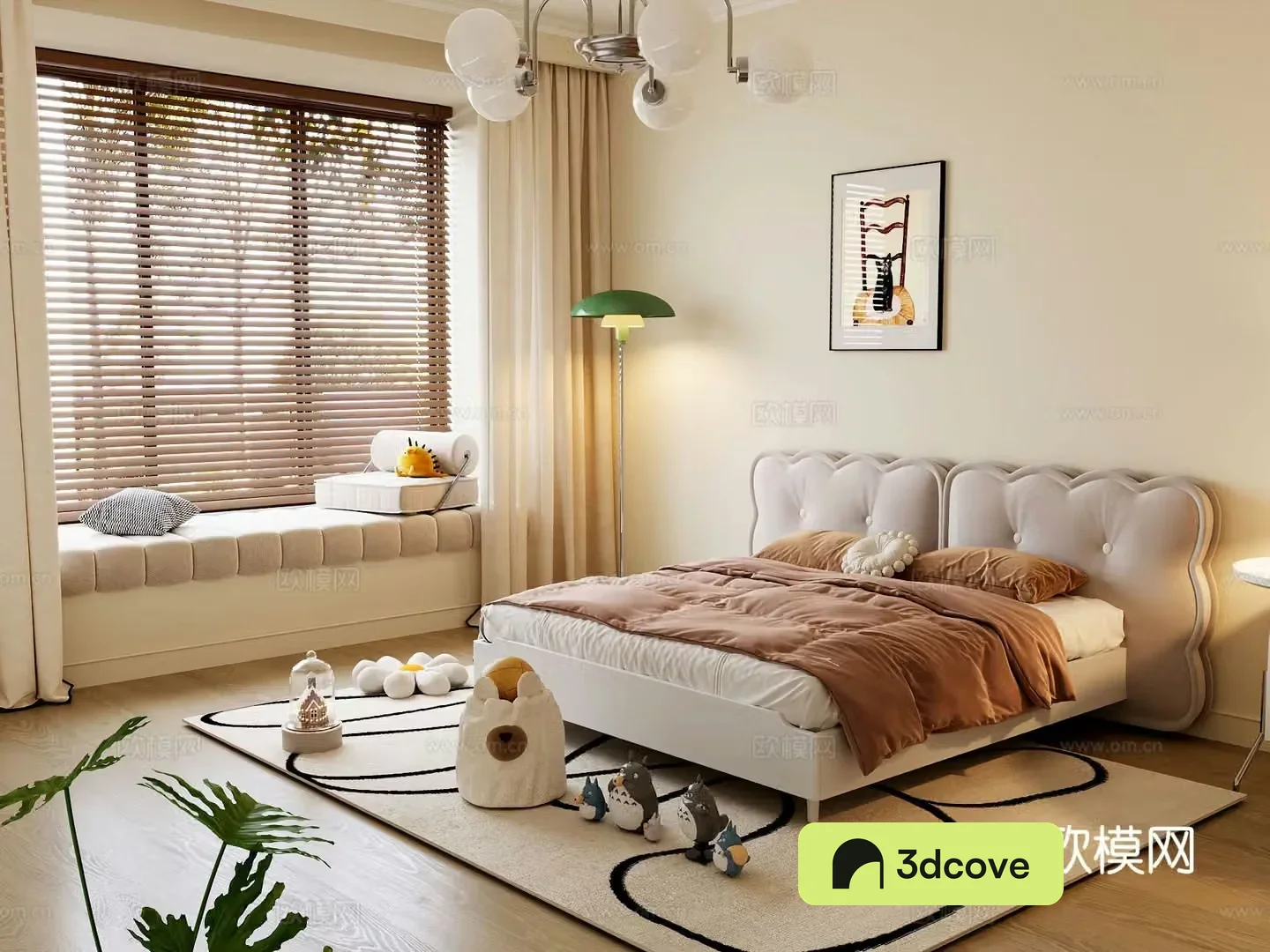 Cream style children’s room 3D model of children’s room