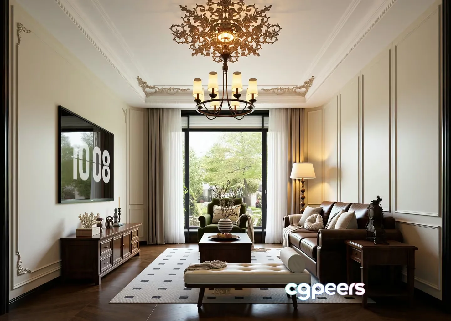 Modern Living Room 3D Model – 9553 – VRAY Render