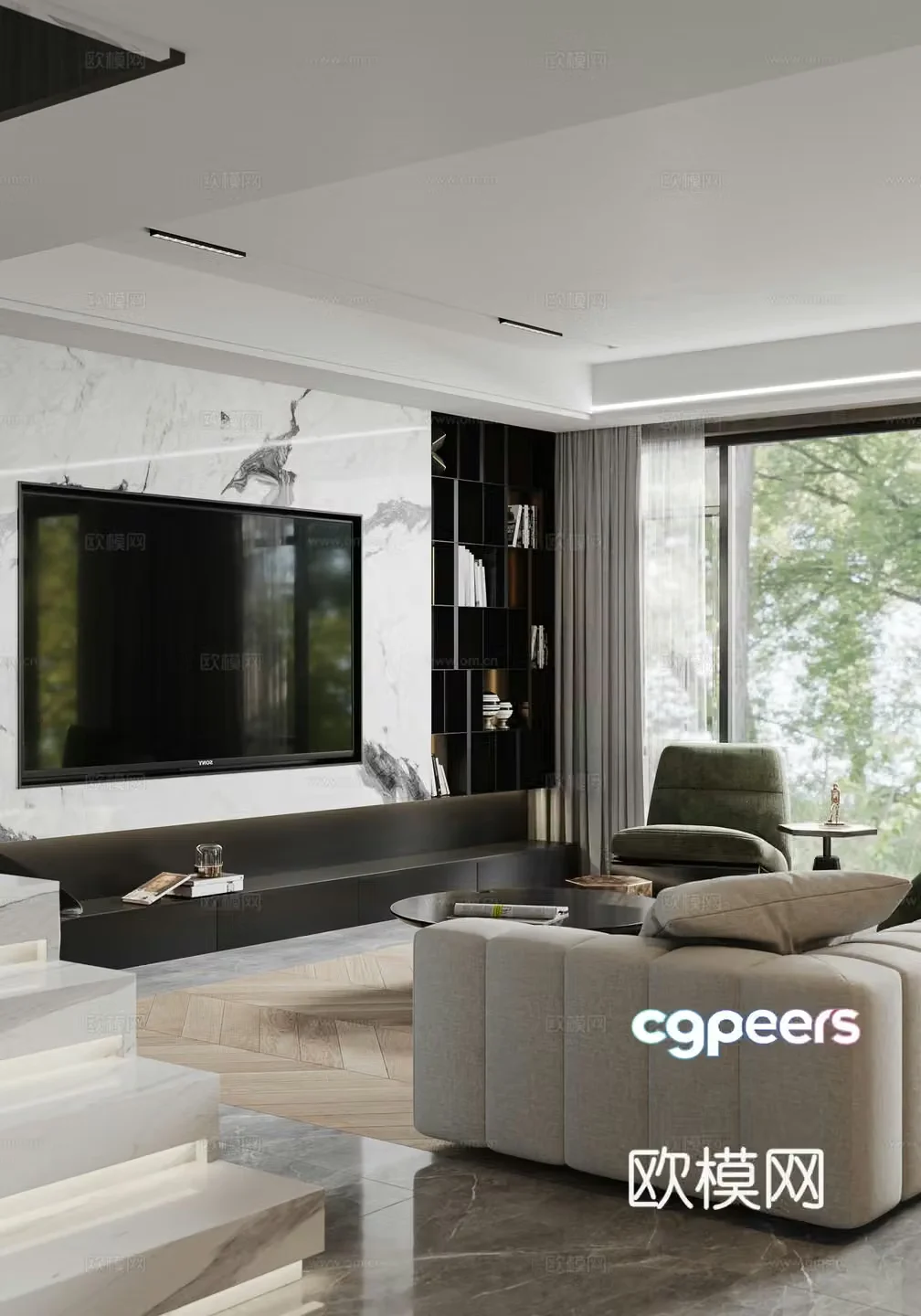 Modern living room 3d model