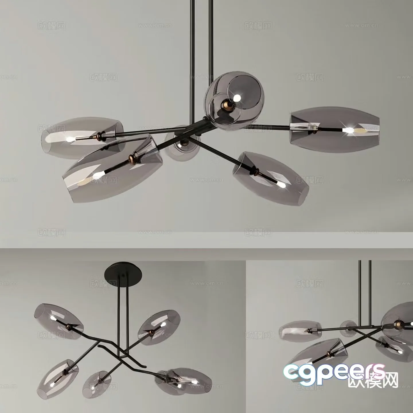 Modern chandelier glass chandelier 3d model