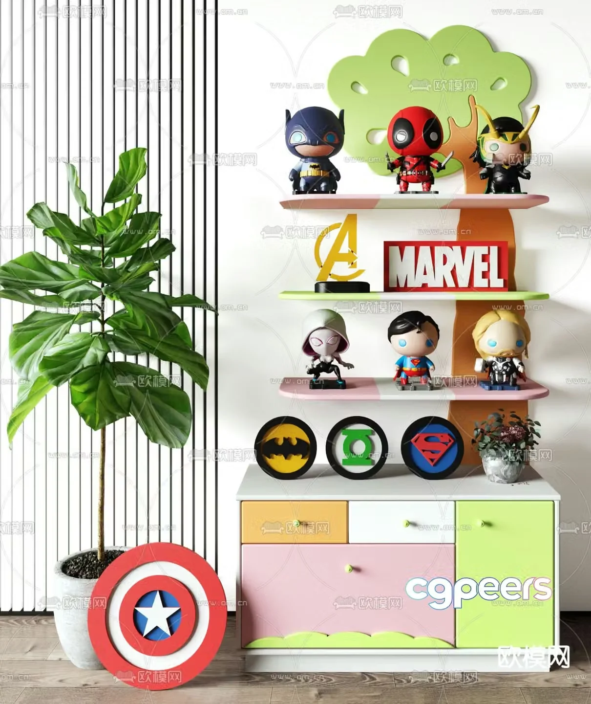 Children’s toy cabinet Marvel doll 3d model
