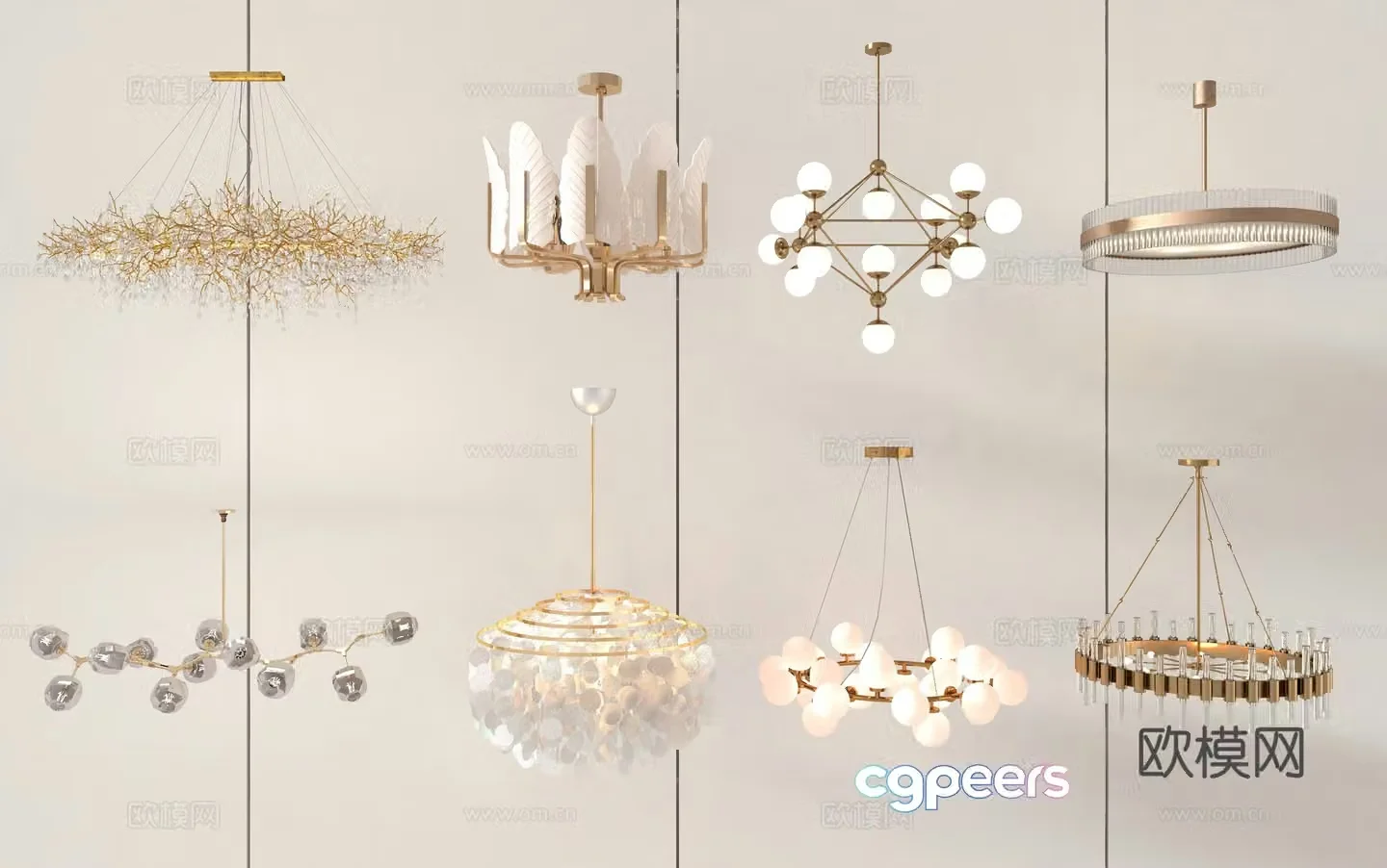 Light luxury chandelier living room chandelier dining room chandelier 3D model